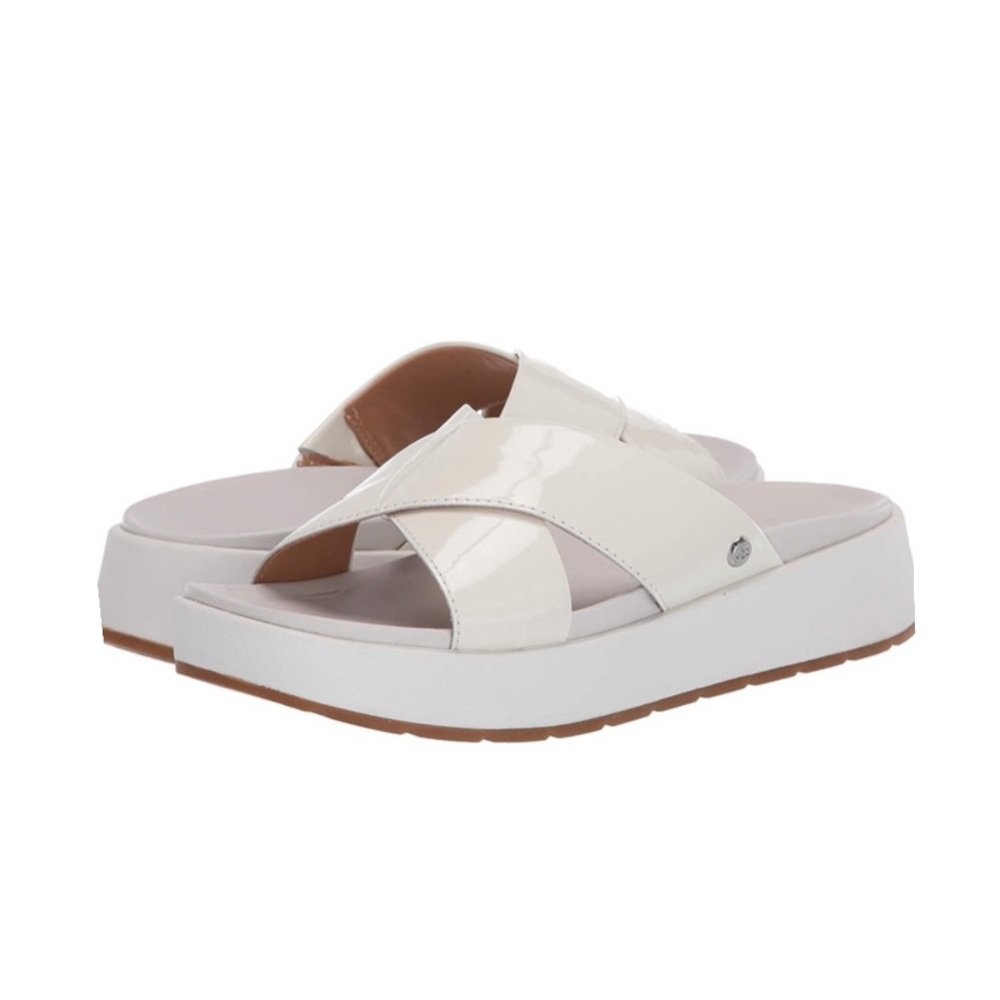 UGG Emily White Slide Sandals Size 9